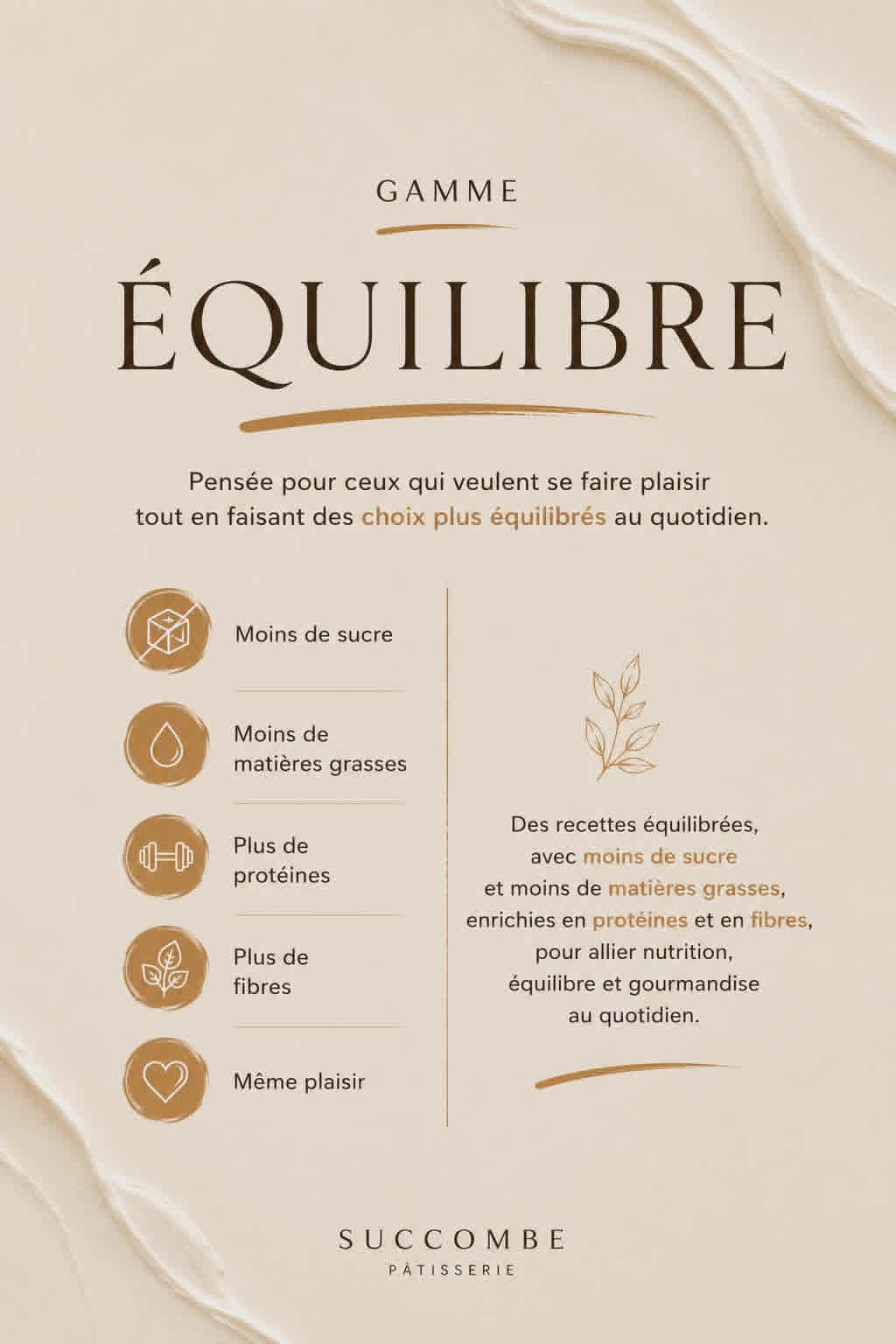 Gamme Équilibre, pâtisseries Équilibre Succombe Seine-et-Marne